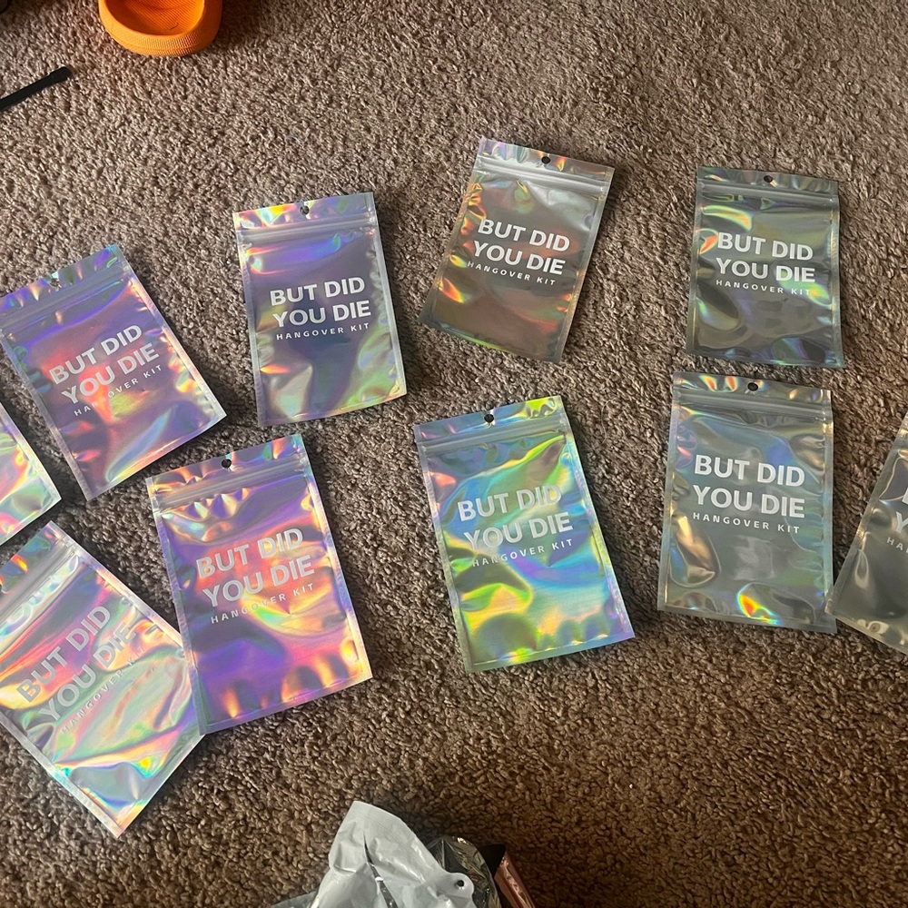Holographic Hangover Kit Bags “But Did You Die” 10 Bags